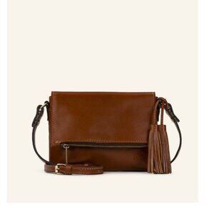 Patricia Nash Corfu Heritage Vintage leather small crossbody + dust bag TAN